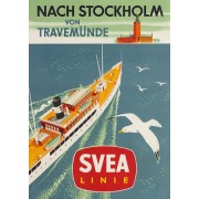 Nach Stockholm von Travemünde, affisch 21x30cm